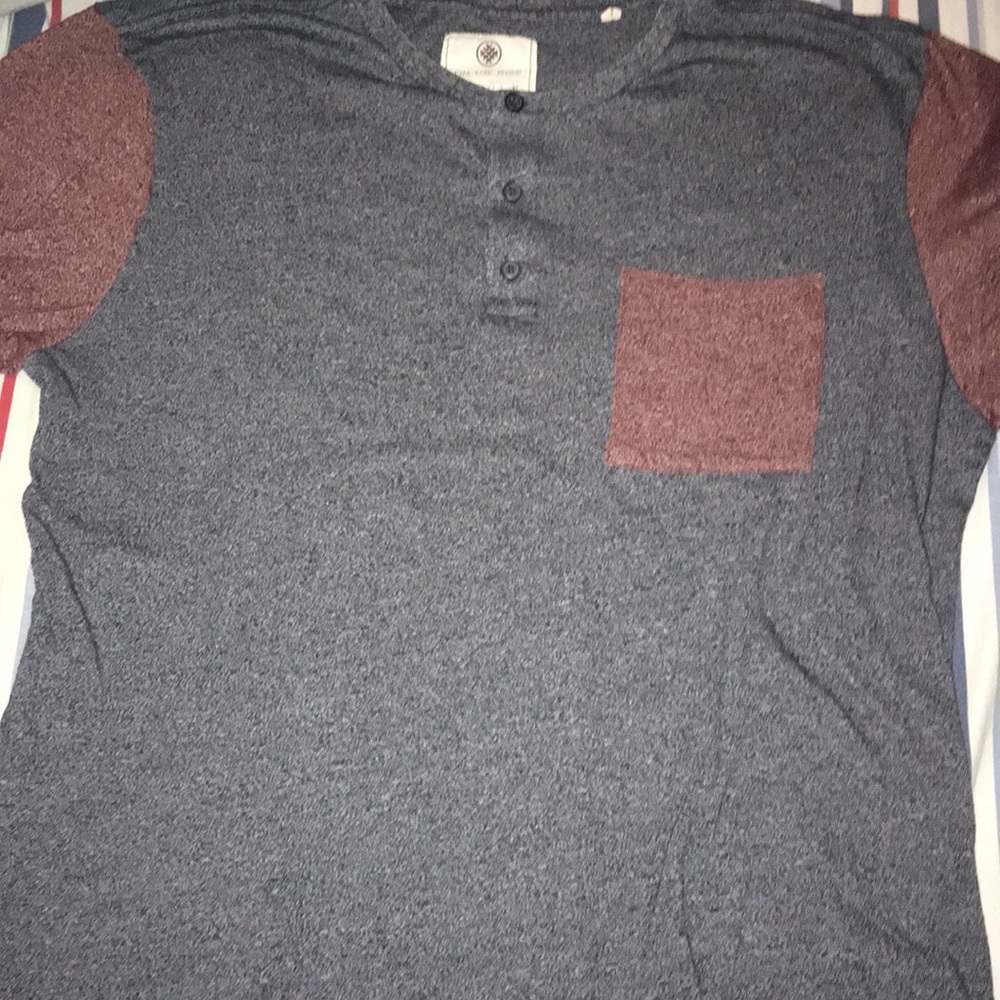 Navy Blue/ Red On The Byas Pocket Tee Shirt